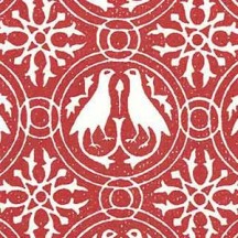 Red Traditional Toscana Print Paper ~ Rossi Italy ~ Xylography